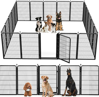 Jhsomdr Dog Playpen Outdoor, 40 inch 20 Panels Dog Fence with Extra Wide Gate No-Tripped Pet Playpen Rustproof Dog Pen Indoor Puppy Playpen for Temporary Containment Portable Pet Fence for RV Camping