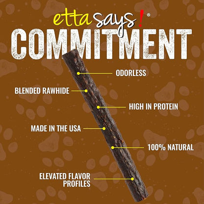 etta says! Premium Crunchy 7" Buffalo Dog Chews - Grain-Free Dog Treats, Good for Teeth, Easy to Digest - Made in The USA (20 Count Pack of 1)