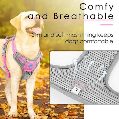 ThinkPet No Pull Harness Breathable Sport Vest with Handle-Dog Harnesses Reflective Adjustable for Medium Large Dogs