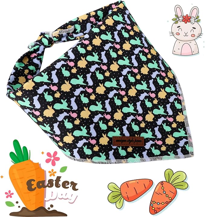 Unique style paws Easter Dog Collar with Bow Easter Eggs Chicken Collar with Flower for Small Medium Large Boys Girls Dogs