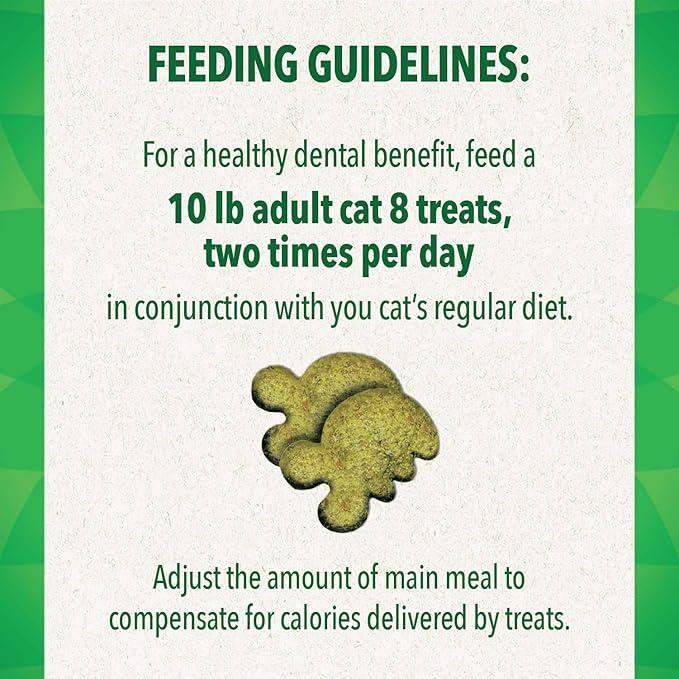 Greenies Feline Adult Natural Dental Care Cat Treats, Savory Salmon Flavor, 2.1 oz. Pouch (Pack of 2)