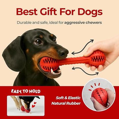 JAYU PET Toothbrush Toy Dog Chew Toy for Aggressive Chewers, Durable Dental Toy for Small & Medium Dogs, Teeth Cleaning Toy to Keep Them Busy, Remove Plaque & Tartar