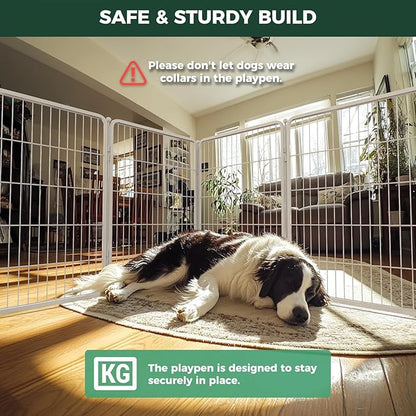 FXW Homeplus Unleashed Indoor Dog Playpen - Stress-Free and Safe Play, Heavy Duty 40 Inch 12 Panels with Connectors (Pack of 2) for Puppy and Small Dogs, White│Patented