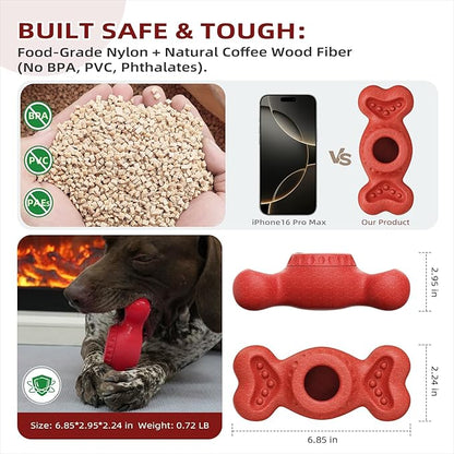 SHINKAI Interactive Frozen Dog Chew Toy – Fill & Freeze for Long-Lasting Play, Dental Safe, Indestructible for Aggressive Chewers, Keeps Dogs Busy & Calm for Small, Medium & Large Breeds (Red)