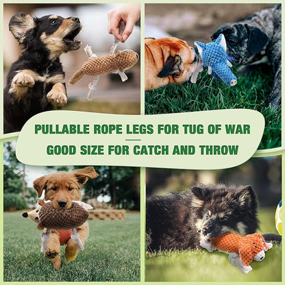 LEGEND SANDY Squeaky Plush Dog Toy Pack for Puppy, Small Stuffed Puppy Chew Toys 12 Dog Toys Bulk with Squeakers, Cute Soft Pet Toy for Small Medium Size Dogs (5 Pack)