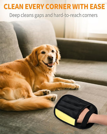 2-Pack Pet Hair Removal Glove for Dogs & Cats, Upgrated Five-Finger Electrostatic Pet Hair Gloves, Reusable Pet Hair Remover Tool for Clothing, Couch, Carpet, Car Seat