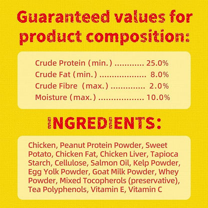 Just Try 16 OZ Chicken Cat Treats with Taurine for Indoor Cats, High Protein Low-Calorie Cat Snacks, Healthy Crunchy Treats, Grain-Free Health Biscuit and Training Treats