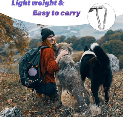Dog Bowl Pet Collapsible Bowls, 2 Pack Collapsible Dog Water Bowls for Cats Dogs, Portable Pet Feeding Watering Dish for Walking Parking Traveling with 2 Carabiners (Small, Purple+Fairy Pink)