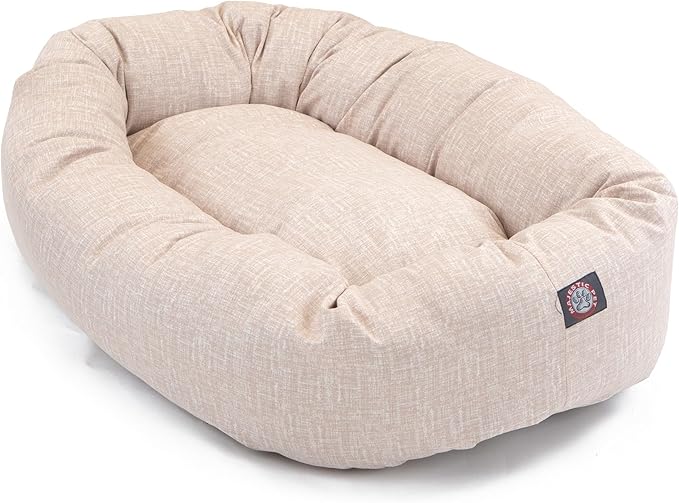 Majestic Pet 52 Inch Bagel Calming Dog Bed Washable – Cozy Soft Round Dog Bed with Spine Support for Dogs to Rest Their Head - Fluffy Donut Puppy Mat 52x35x11 (Inch) X-Large – Pink