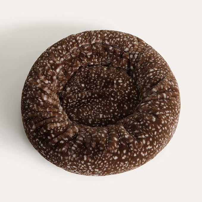 UnHide Floof Pet Bed - XL (40"x14") - Extra Soft Dog Bed - Removable Faux Fur Cover - Machine Washable - Helps Ease Pet Anxiety & Provides The Perfect Sleep - Deer