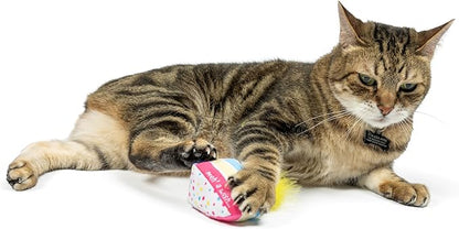 Huxley & Kent Plush Cat Toy | Meh' A Wish Cake | Birthday Strong Catnip Filled Cat Toy | Plush Interactive Kitten and Cat Toy with Catnip and Crinkle | Kittybelles