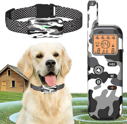 Htcuto GT1-Wireless Dog Fence & Ultrasonic Training Collar - 1160-Yard Adjustable Boundary for Outdoor, 4 Modes (Beep/Vibration/Static/Ultrasonic), Waterproof, 185-Day Standby-1 Dog