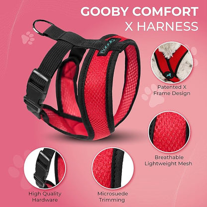 Gooby Comfort X Head In Harness - Red, X-Large - No Pull Small Dog Harness, Patented Choke-Free X Frame - Perfect on the Go Dog Harness for Medium Dogs No Pull or Small Dogs for Indoor and Outdoor Use