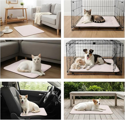 Dormora Cooling Pet Mat – 35x23 Dog or Cat Cool & Comfy, Soft Breathable Self-Cooling Pad, Pet-Safe, Durable, Perfect for Hot Weather, Naps, Crates, Cars, Couch, Washable & Easy to Take Anywhere, Pink
