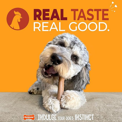 Nylabone Original Bone Strong Chew Toy for Dogs Made with Real Chicken, Durable Dog Chew Bones for Aggressive Chewers, Long-Lasting Flavor Keeps Dogs Busy, Large Dog Toys - Up to 50 lbs, 1 Count