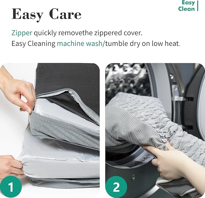 Orthopedic Dog Beds for Small Medium Dogs,Waterproof Lined Egg Crate Foam Pet Bed Mat with Removable and Washable Cover and Non Slip Bottom,Dog Sofa Soft Bed