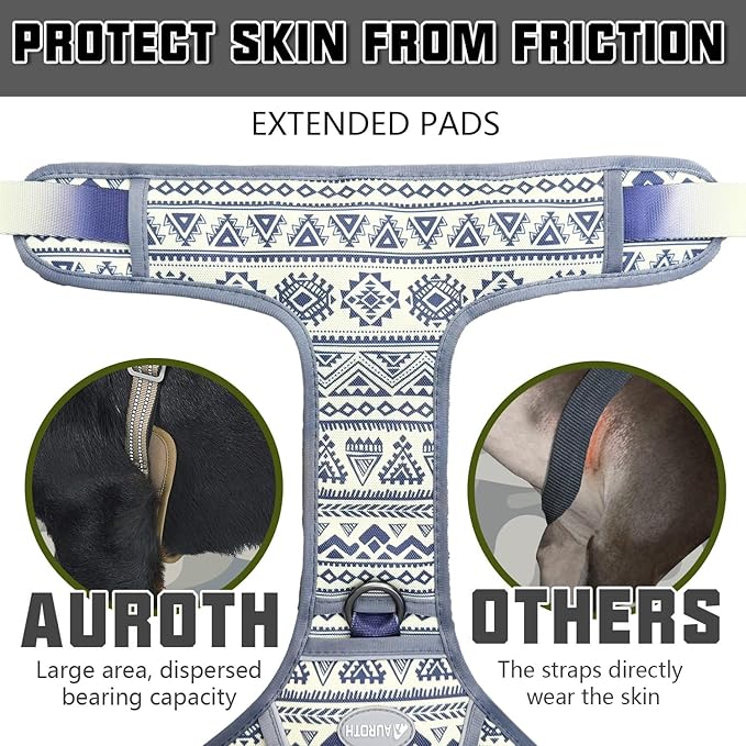 AUROTH Tactical Dog Harness for Large Dogs No Pull Adjustable Pet Harness Reflective K23 Working Training Easy Control Pet Vest Military Service Dog Harnesses