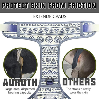 AUROTH Tactical Dog Harness for Large Dogs No Pull Adjustable Pet Harness Reflective K23 Working Training Easy Control Pet Vest Military Service Dog Harnesses