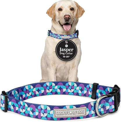 Lucky Love Dog - Adjustable Dog Collar with Easy Click Buckle for Large Dogs, Durable, & Comfortable for Male & Female Dogs, Pet Collar for Puppies & Adult Ones - Jasper, XL