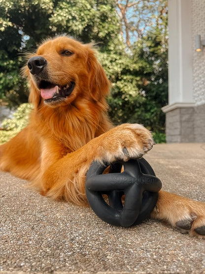 Tuff Pupper SuperChewer Extremely Tough Cage Ball for Dogs | 2X Tennis Ball Size | Natural Rubber | Tough Toy for Aggressive Chewers | Heavy Duty for Medium Large Breed | Strong but NOT Indestructible