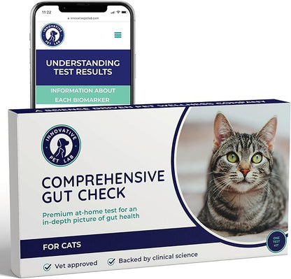 Innovative Pet Lab Comprehensive Gut Health Test Kit for Cats - at-Home Cat Stool Test for Immune & Gluten Sensitivity Symptoms Like Diarrhea, Vomiting, Itchy Skin - Easy Non-Invasive Testing Kit