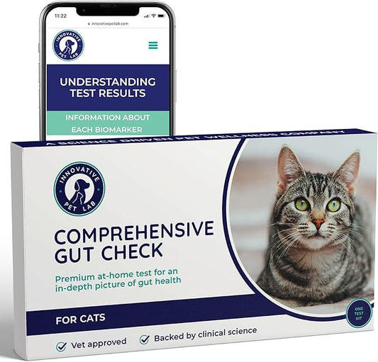 Innovative Pet Lab Comprehensive Gut Health Test Kit for Cats - at-Home Cat Stool Test for Immune & Gluten Sensitivity Symptoms Like Diarrhea, Vomiting, Itchy Skin - Easy Non-Invasive Testing Kit