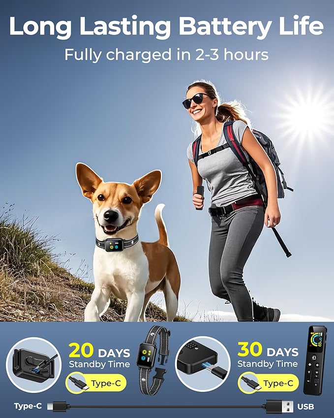 Small Dog Training Collar with Remote 3300FT, Humane Vibrating Dog Collar - Vibration & Beep Only | IPX7 Waterproof & Rechargeable | Fits for Puppies Medium Large Dogs (No Shock)
