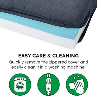 Furhaven Cooling Gel Dog Bed for Large Dogs w/ Removable Bolsters & Washable Cover, For Dogs Up to 125 lbs - Quilted Sofa - Iron Gray, Jumbo Plus/XXL