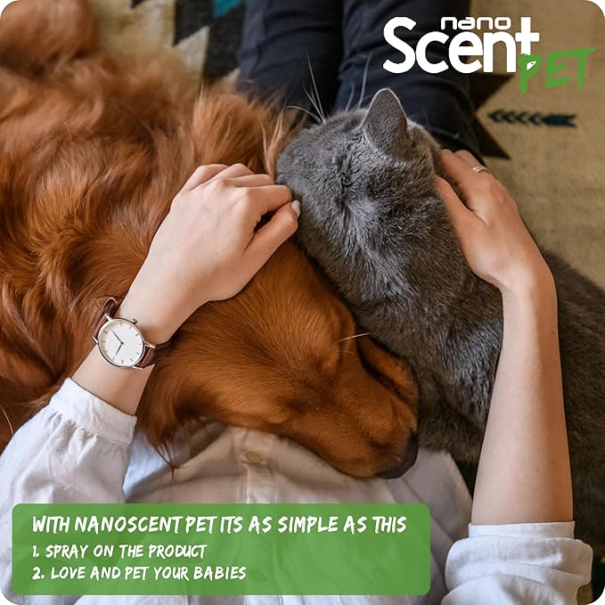 PET Odor Neutralizing Pet Freshening Spray, Nano-Activated, 98% Natural, Alcohol-Free Grooming Spray for Dogs, Cats & Fabrics, Long-Lasting Touch-Release Fragrance - Spring Mist (50mL)