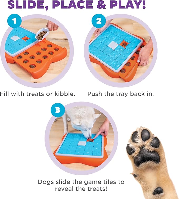 Outward Hound by Nina Ottosson Challenge Slider – Interactive Dog Treat Puzzle Enrichment Toy, Level 3 Advanced