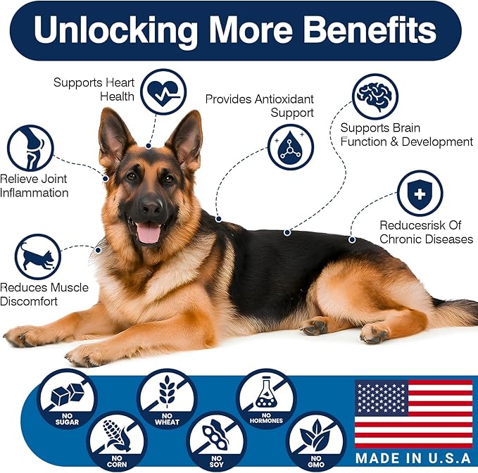 Omega 3 Skin and Coat Supplement for Dogs 200 Chews Dog Fish Oil Supplements with EPA & DHA Fatty Acids Dry Skin Relief for Dogs Shedding Allergy Itching Promotes Heart Hip Joint(Peanut Butter)