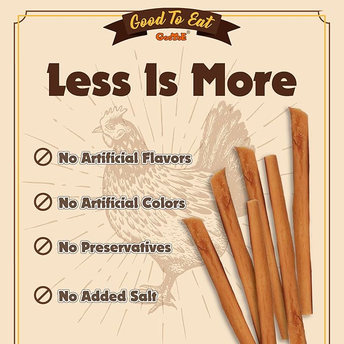 Gootoe Dog Treats, Chicken Jerky for Dogs - Premium Dog Training Treats; High-Protein, Gluten-Free, Hypoallergenic, Grain-Free, Chicken Sticks with Chicken Liver, 1.5 lb