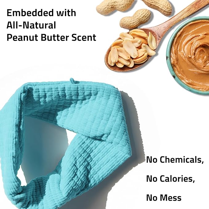 Playology Dog Toys | Plush Toy Crinkle Ring for Dogs | Jumbo Peanut Butter Scented Toy - Easy to Clean and Made from Non Toxic Materials