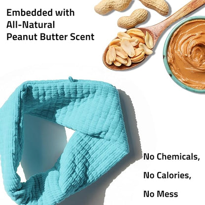 Playology Dog Toys | Plush Toy Crinkle Ring for Dogs | Jumbo Peanut Butter Scented Toy - Easy to Clean and Made from Non Toxic Materials