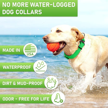 NexaPaw Biothane Dog Collar with Cobra Buckle - Made in USA - QR Code Dog Tag ID Included - Adjustable Heavy Duty Dog Collars for Medium Large Dogs - Waterproof Military Grade Tactical Collar for Dogs