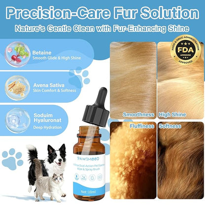 Pawimood Pet Steam Brush for Dogs & Cats – Self Cleaning, 3 in 1 Hair Removal Comb Steam for Shedding & Dematting for Long & Short Haired Pets,Includes Pet Essence