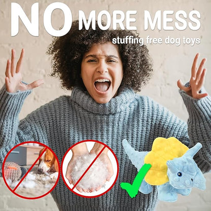 LECHONG No Stuffing Dog Toys for Aggressive Chewers, Squeaky Dog Toys for Large Medium and Small Dogs, Puppy Dog Chew Toys to Keep Them Busy Pack of 5