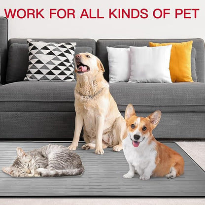 48" x 32" Largest Pet Food Mat, XXXL Silicone Dog Mats for Food and Water, Nonslip Pet Feeding Mats for Floors,Dog Cat Bowl Mat with Raised Edges, Avocado Green