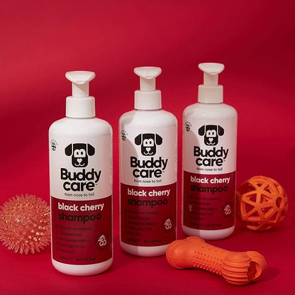 Black Cherry Dog Shampoo by Buddycare | Deep Cleansing Shampoo for Dogs | Black Cherry Scented | with Aloe Vera and Pro Vitamin B5 (50.72oz)