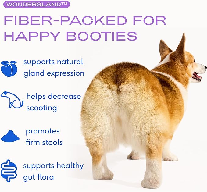 Native Pet WonderGland - Dog Anal Gland Treatment Using Fiber for Dogs - Prevents Scooting for Dogs Anal Gland Supplement Including Dog Gut Health Probiotics for Anal Gland Support - 120 Scoops