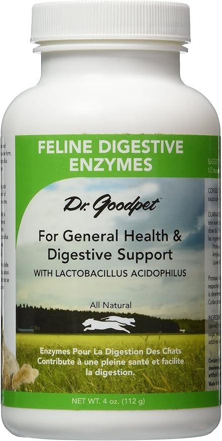 Dr. Goodpet Feline Digestive Enzymes with Probiotics & Prebiotics – Daily Digestive Support Powder for Cats – Promotes Cat Digestion, Nutrient Absorption & Healthy Stool – Vegan