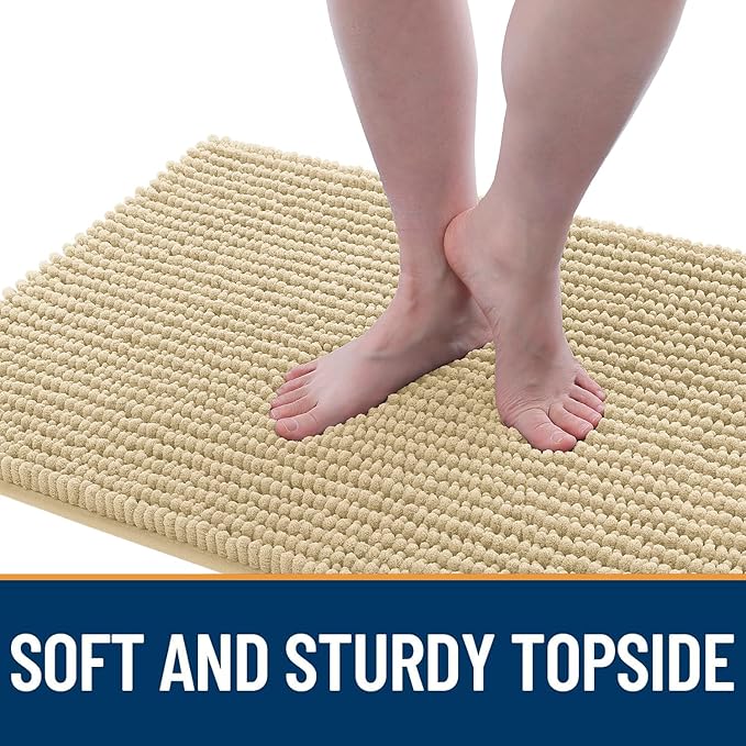 OLANLY Dog Door Mat for Muddy Paws 24x16, Ultra Absorbent Chenille Mud Doormat, Non-Slip Washable and Dirt Trapping Doormat for Indoor Entryway, Quick-Dry Indoor Pet Bed Mats for Dogs, Sand