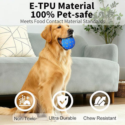 NETRCO Smart Interactive Dog Toys, Activated Moving, Bouncing, Rotating Ball for Medium/Large Dogs, 2025 E-TPU Material, Motion-Activated Dog Gift to Keep Them Busy (Orange) (Blue)