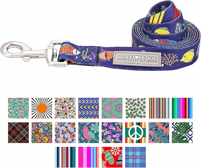 Lucky Love Dog Leash – Soft, Durable, and Comfortable Leash with Vibrant Patterns – Stylish and Long Lasting for Small, Medium, and Large Male and Female Dogs – Mackey, Large