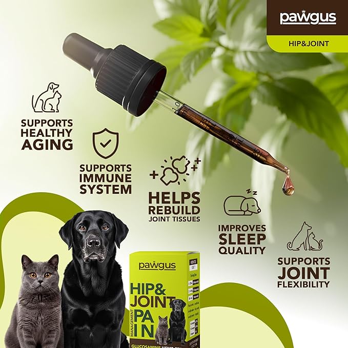 Hip and Joint Support for Dogs Cats - Pain Relief with Glucosamine, Chondroitin, Boswellia, MSM, Hyaluronic Acid, Collagens, Dewil's Claw - Healthy Aging- Mobility Lubrication, Stiffness Relief