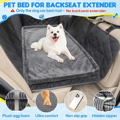 Dog Car Bed, Non-Slip Backseat Extender Pet Mat, Removable Washable Dog Bed for SUVs, Sedans & Trucks, Anti-Slip Travel Bed for Dogs, Easy Clean & Scratch-Proof & Comfort (XL（56" Lx28.7 M×2" H)