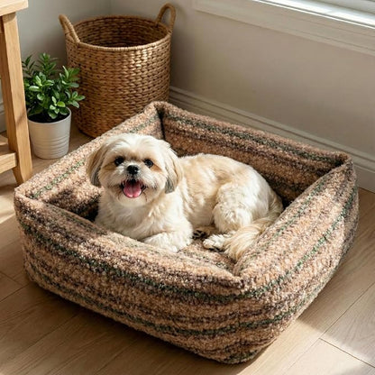 WESTERN HOME WH Dog Bed for Small Medium Dogs, Washable Small Medium Dog Bed, High Back Support Pet Sofa with Sides, Soft Pet Beds with Anti Slip Bottom, 25inch, Brown