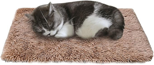 petfelix Self-Warming Cat Mat, Non-Skid Thermal Pet Blanket for Indoor & Outdoor Cats, Washable Insulated Mat for Cat House or Carrier, 24"x20", Brown
