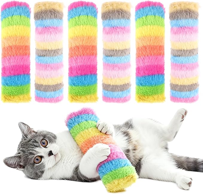 MehelloFeather Cat Toys Pillows 6Pcs Catnip Kicker Toys for Cats Promotes Kitty Exercise