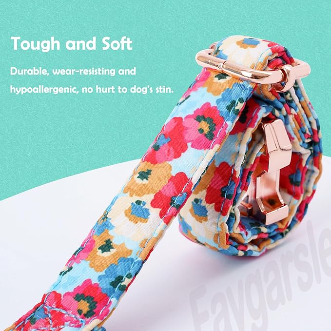 Faygarsle Colorful Pattern Dog Collar for Small Medium Large Dogs Cute Puppy Collars for Female Dogs Floral Dog Collars for Summer Spring Wedding Necklace Girl Dog Collar XS